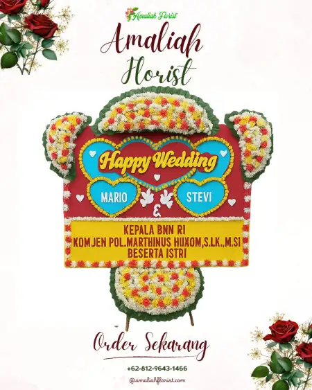 Papan Bunga Pernikahan Anak Petai